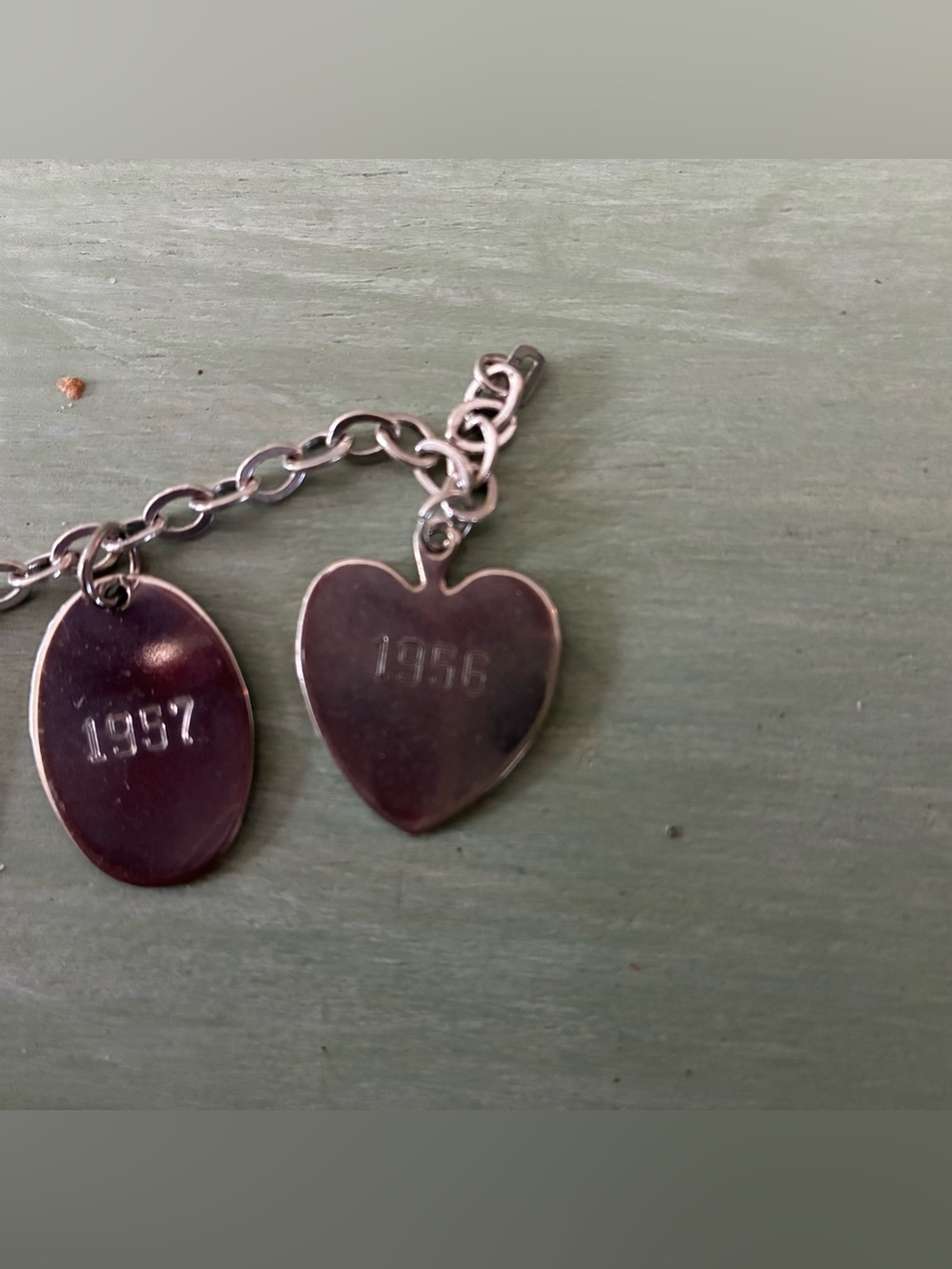 Vintage Sterling Silver Charm Bracelet with Date Charms (Silver) - Picture 2 of 4